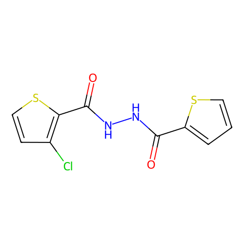 3-chloro-N'-(2-thienylcarbonyl)-2-thiophenecarbohydrazide structure