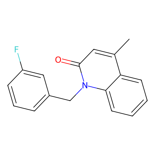1-(3-fluorobenzyl)-4-methyl-2(1H)-quinolinone structure