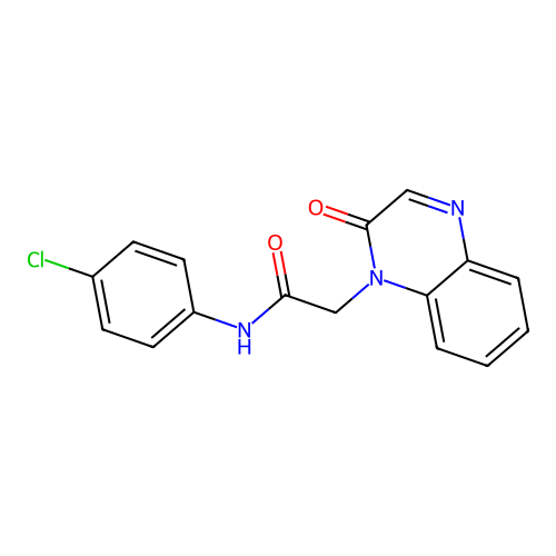 N-(4-chlorophenyl)-2-(2-oxo-1(2H)-quinoxalinyl)acetamide structure
