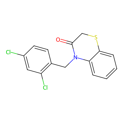 4-(2,4-dichlorobenzyl)-2H-1,4-benzothiazin-3(4H)-one structure