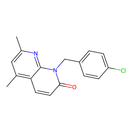 1-(4-chlorobenzyl)-5,7-dimethyl[1,8]naphthyridin-2(1H)-one structure