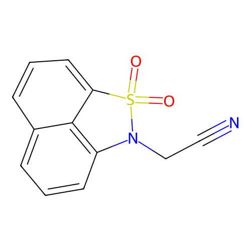 (1,1-dioxido-2H-naphtho[1,8-cd]isothiazol-2-yl)acetonitrile structure