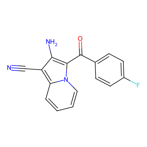 2-Amino-3-(4-fluorobenzoyl)indolizine-1-carbonitrile structure