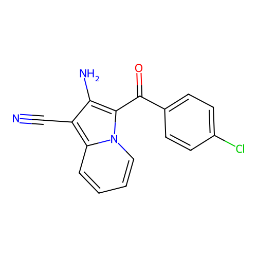 2-Amino-3-(4-chlorobenzoyl)indolizine-1-carbonitrile structure