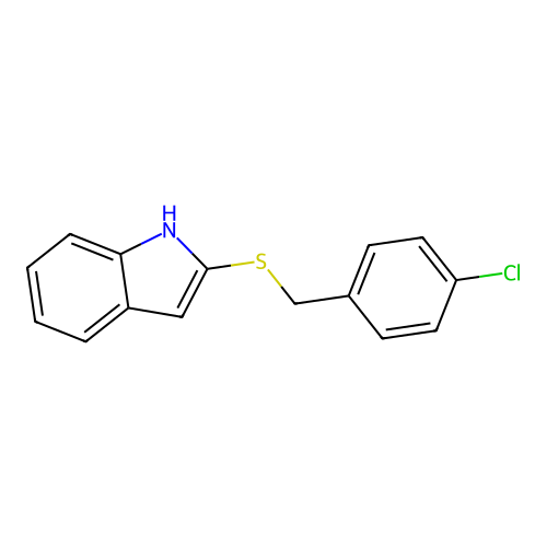 4-chlorobenzyl 1H-indol-2-yl sulfide structure