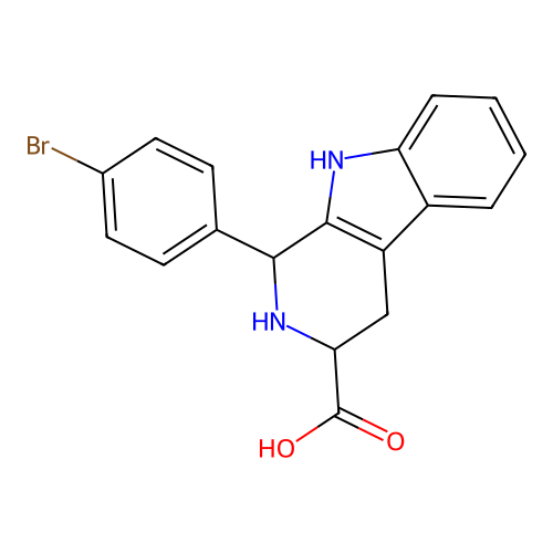 1-(4-bromophenyl)-2,3,4,9-tetrahydro-1H-pyrido[3,4-b]indole-3-carboxylic acid structure