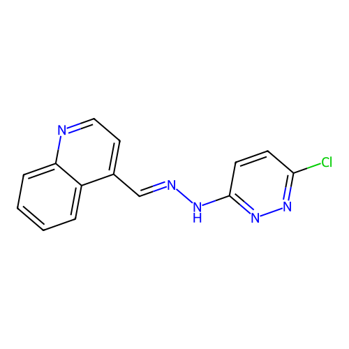 6-chloro-N-(quinolin-4-ylmethylideneamino)pyridazin-3-amine structure