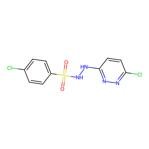 4-chloro-N'-(6-chloro-3-pyridazinyl)benzenesulfonohydrazide structure