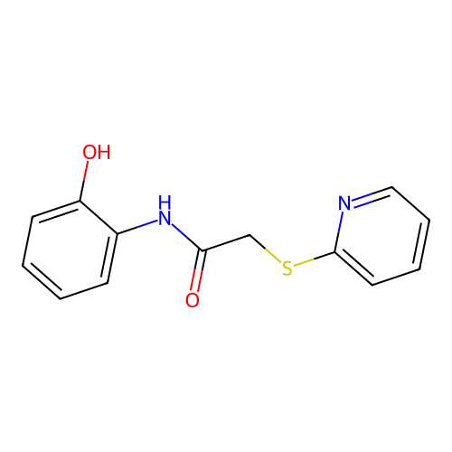 N-(2-hydroxyphenyl)-2-(2-pyridinylsulfanyl)acetamide structure