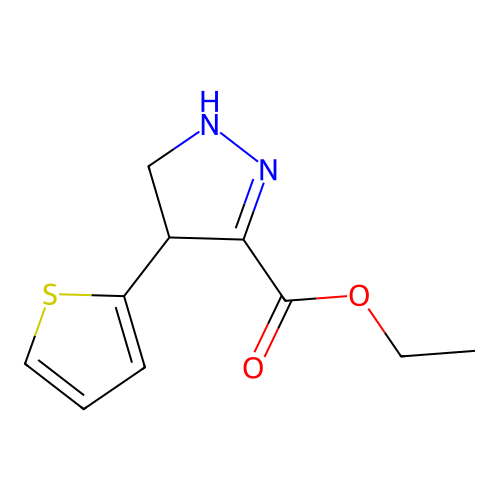 ethyl 4-(2-thienyl)-4,5-dihydro-1H-pyrazole-3-carboxylate structure