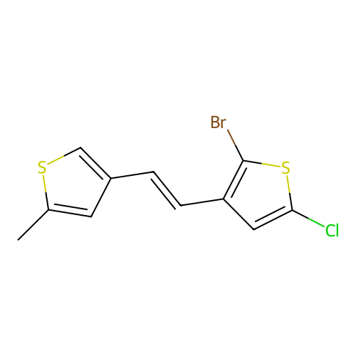 2-Bromo-5-chloro-3-[2-(5-methylthiophen-3-yl)ethenyl]thiophene structure