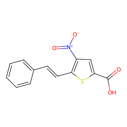 4-Nitro-5-(2-phenylethenyl)thiophene-2-carboxylic acid structure