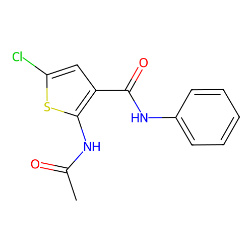 2-(acetylamino)-5-chloro-N-phenyl-3-thiophenecarboxamide structure