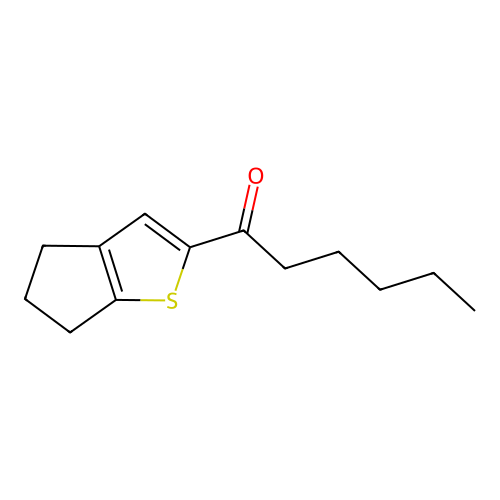 1-(5,6-dihydro-4H-cyclopenta[b]thiophen-2-yl)hexan-1-one structure