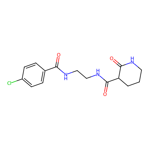 N-(2-{[(4-chlorophenyl)carbonyl]amino}ethyl)-2-oxopiperidine-3-carboxamide structure