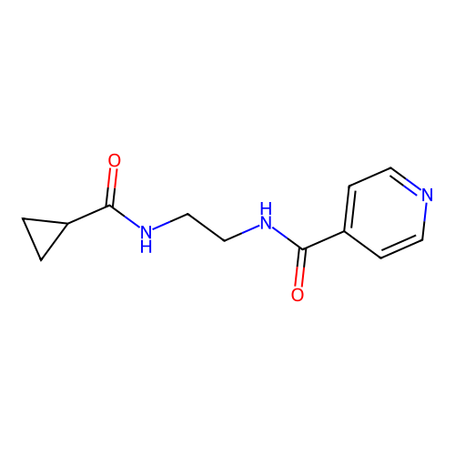 N-{2-[(cyclopropylcarbonyl)amino]ethyl}pyridine-4-carboxamide structure