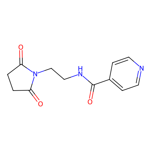 N-[2-(2,5-dioxopyrrolidin-1-yl)ethyl]pyridine-4-carboxamide structure