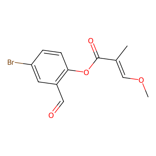 (4-Bromo-2-formylphenyl) 3-methoxy-2-methylprop-2-enoate structure