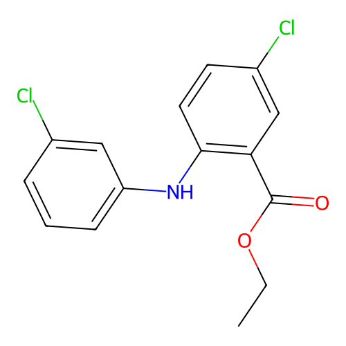 Ethyl 5-chloro-2-(3-chloroanilino)benzoate structure