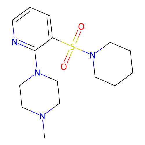 1-Methyl-4-[3-(1-piperidinylsulfonyl)-2-pyridinyl]piperazine structure