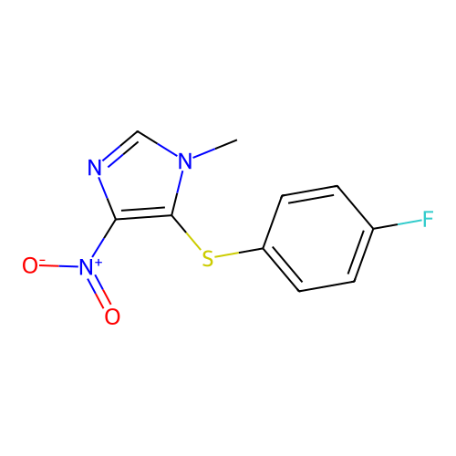 5-[(4-fluorophenyl)sulfanyl]-4-nitro-1-methyl-1H-imidazole structure