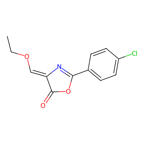 2-(4-Chlorophenyl)-4-(ethoxymethylidene)-1,3-oxazol-5-one structure