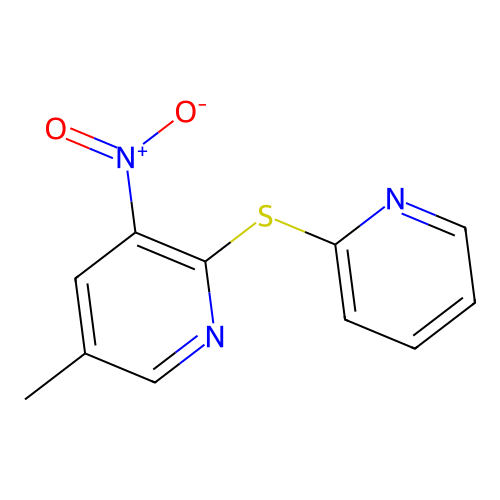5-Methyl-3-nitro-2-pyridin-2-ylsulfanylpyridine structure