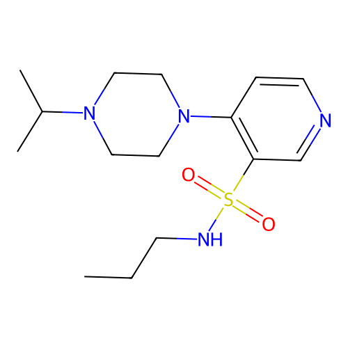 4-(4-isopropyl-1-piperazinyl)-N-propyl-3-pyridinesulfonamide structure
