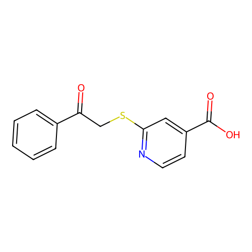 2-[(2-Oxo-2-phenylethyl)sulfanyl]isonicotinic acid structure