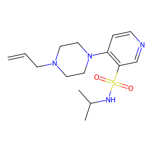 4-(4-allyl-1-piperazinyl)-N-isopropyl-3-pyridinesulfonamide structure
