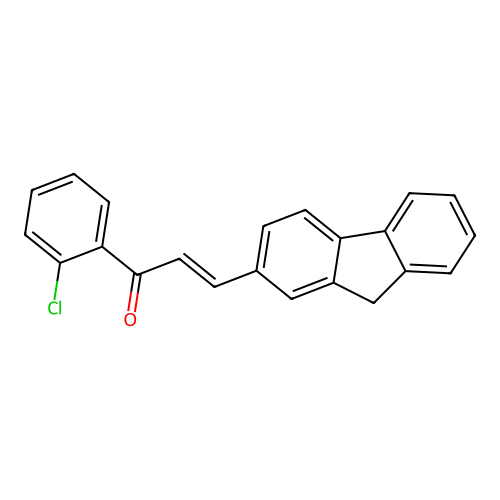 1-(2-chlorophenyl)-3-(9H-fluoren-2-yl)prop-2-en-1-one structure