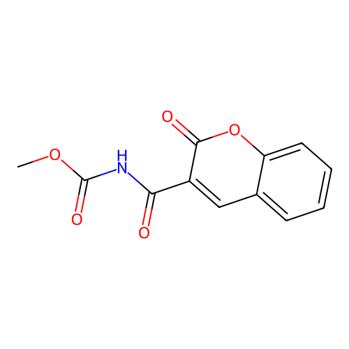 methyl N-(2-oxochromene-3-carbonyl)carbamate structure