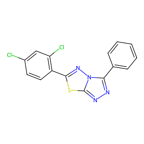 6-(2,4-Dichlorophenyl)-3-phenyl-[1,2,4]triazolo[3,4-b][1,3,4]thiadiazole structure
