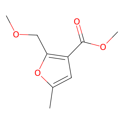 3-Furancarboxylic acid, 2-(methoxymethyl)-5-methyl-, methyl ester structure