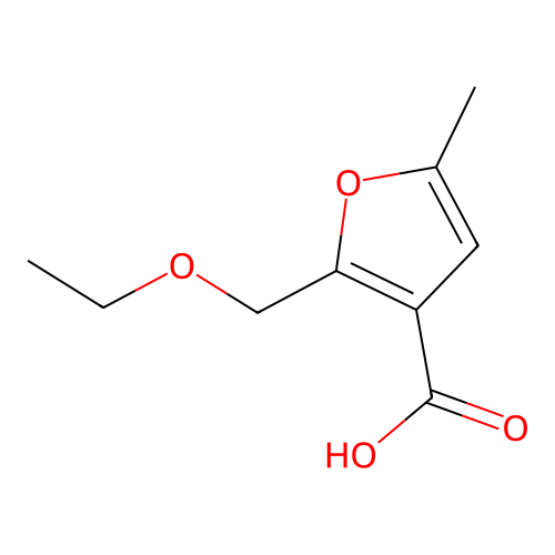 3-Furancarboxylic acid, 2-(ethoxymethyl)-5-methyl- structure