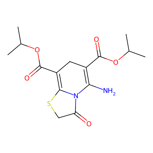 diisopropyl 5-amino-3-oxo-2,3-dihydro-7H-[1,3]thiazolo[3,2-a]pyridine-6,8-dicarboxylate structure