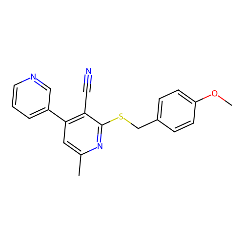 2'-[(4-Methoxybenzyl)sulfanyl]-6'-methyl-3,4'-bipyridine-3'-carbonitrile structure