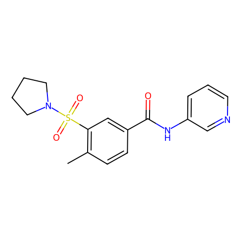 4-methyl-N-pyridin-3-yl-3-pyrrolidin-1-ylsulfonylbenzamide structure
