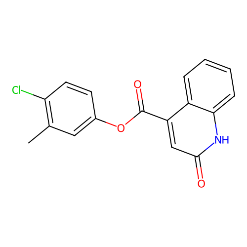 4-Chloro-3-methylphenyl 2-hydroxy-4-quinolinecarboxylate structure
