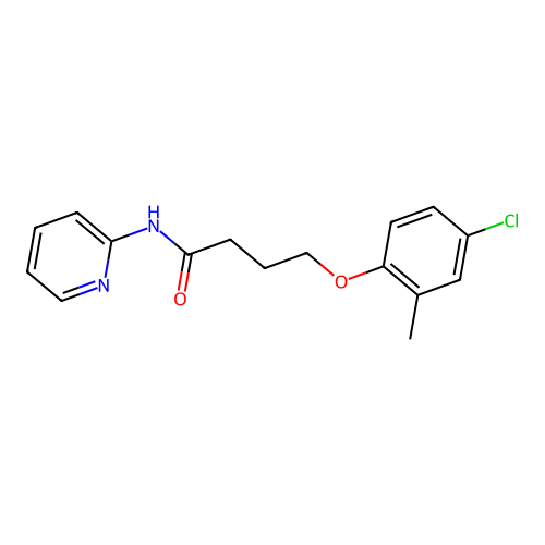 4-(4-chloro-2-methylphenoxy)-N-(pyridin-2-yl)butanamide structure