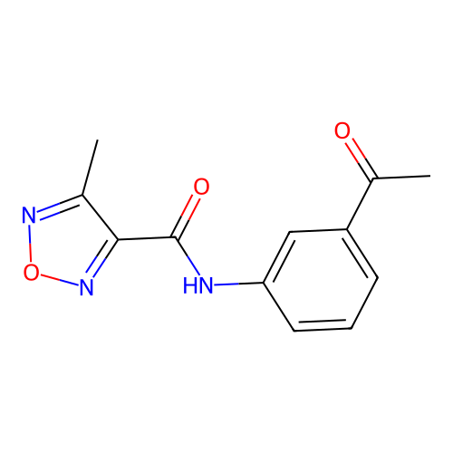 N-(3-acetylphenyl)-4-methyl-1,2,5-oxadiazole-3-carboxamide structure
