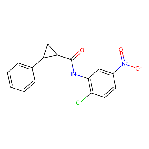 N-(2-chloro-5-nitrophenyl)-2-phenylcyclopropanecarboxamide structure