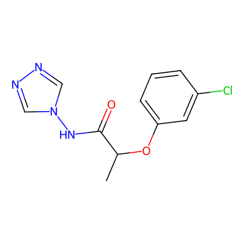 2-(3-chlorophenoxy)-N-(1,2,4-triazol-4-yl)propanamide structure