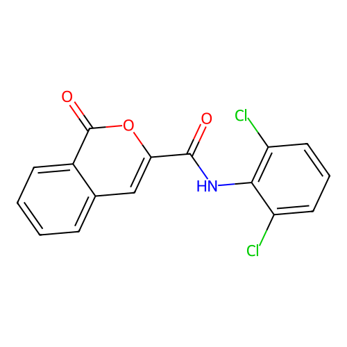 N-(2,6-dichlorophenyl)-1-oxo-1H-isochromene-3-carboxamide structure