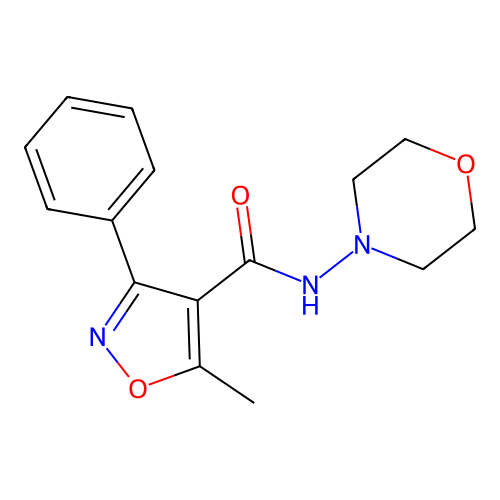 5-Methyl-N-(4-morpholinyl)-3-phenyl-4-isoxazolecarboxamide structure
