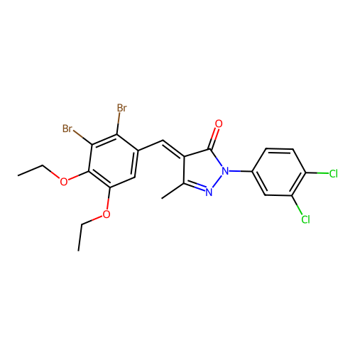 4-(2,3-dibromo-4,5-diethoxybenzylidene)-2-(3,4-dichlorophenyl)-5-methyl-2,4-dihydro-3H-pyrazol-3-one structure