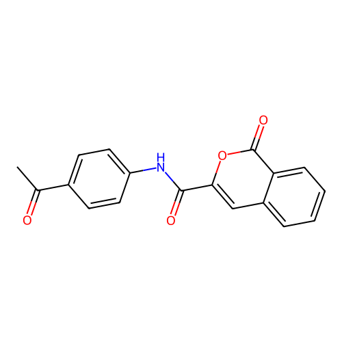 N-(4-acetylphenyl)-1-oxo-1H-isochromene-3-carboxamide structure