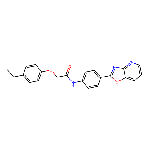 2-(4-ethylphenoxy)-N-[4-([1,3]oxazolo[4,5-b]pyridin-2-yl)phenyl]acetamide structure