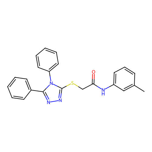 2-[(4,5-diphenyl-4H-1,2,4-triazol-3-yl)sulfanyl]-N-(3-methylphenyl)acetamide structure