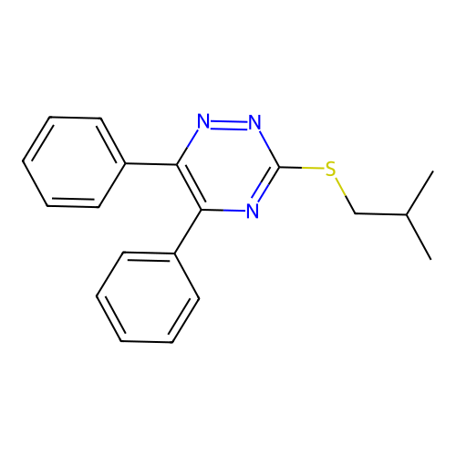 3-(Isobutylthio)-5,6-diphenyl-1,2,4-triazine structure